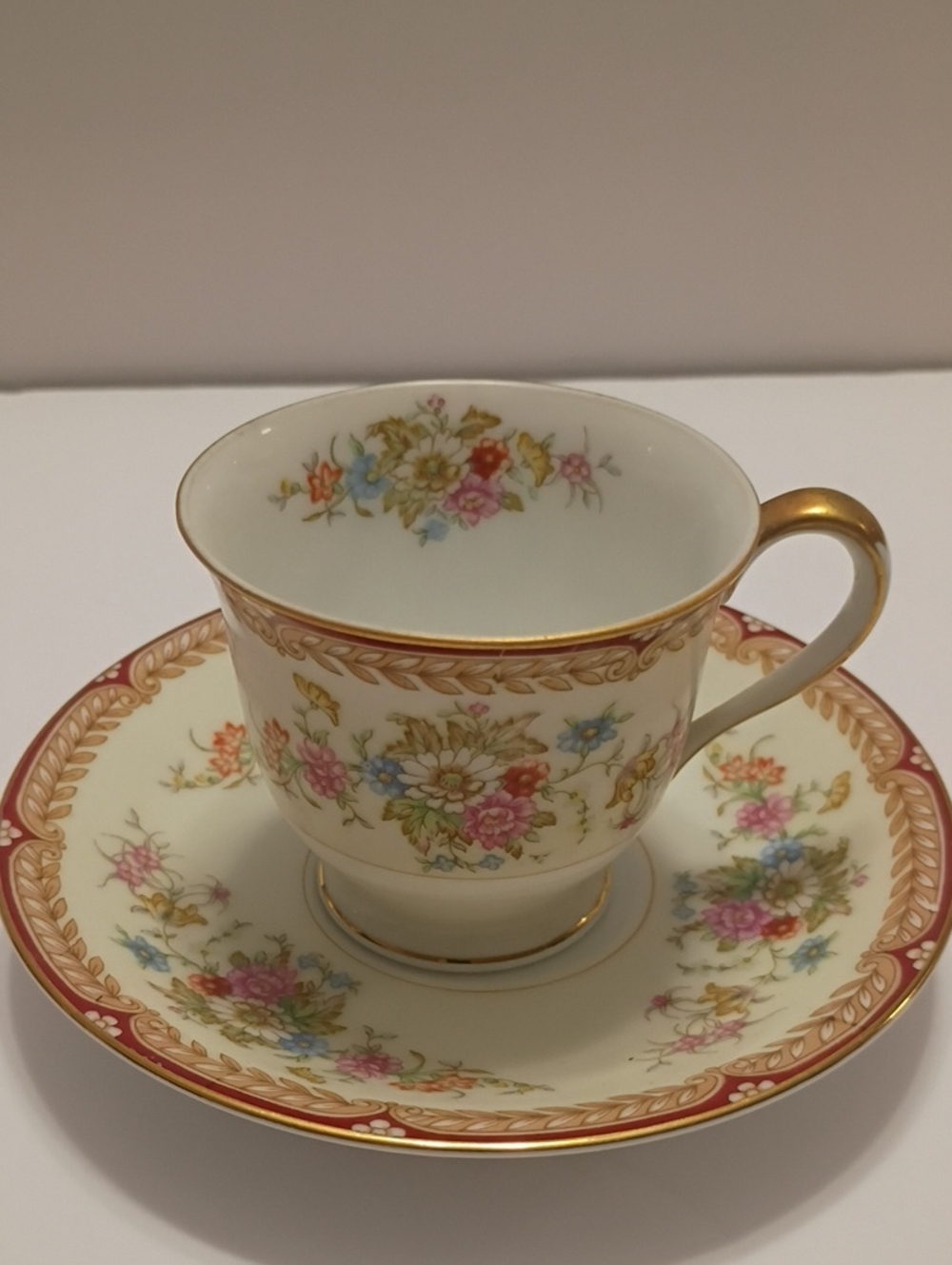 Vintage Noritake Demitasse Cup and Saucer Japan Maripose Pattern 319